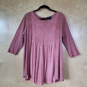 Flowy Boho Peasant Top Pink Size Large